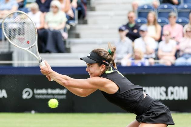 Ilkley Tennis Club, England, June 14th 2025: Iva Jovic during the WTA, Tennis Damen 125 Lexus Ilkley Open semi-final match with Viktorija Golubic at Ilkley Tennis Club in Ilkley, England on June 14th 2025. (Sean Chandler SPP) Copyright: xSeanxChandlerx xSPPx spp-en-SeChSp-WTA 125 Lexus Ilkley Open Semi-Finals Ilkley Tennis Club-202F5A0690