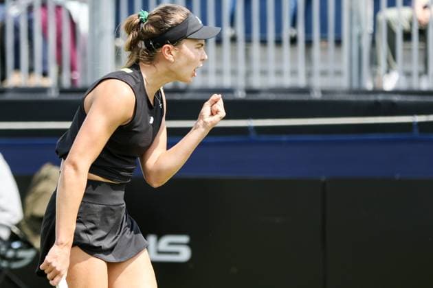 Ilkley Tennis Club, England, June 14th 2025: Iva Jovic during the WTA, Tennis Damen 125 Lexus Ilkley Open semi-final match with Viktorija Golubic at Ilkley Tennis Club in Ilkley, England on June 14th 2025. (Sean Chandler SPP) Copyright: xSeanxChandlerx xSPPx spp-en-SeChSp-WTA 125 Lexus Ilkley Open Semi-Finals Ilkley Tennis Club-302F5A0256