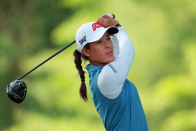 Meijer LPGA, Golf Damen Classic for Simply Give BELMONT, MICHIGAN - JUNE 14: Celine Boutier of France hits from the 16th tee during the third round of the Meijer LPGA Classic for Simply Give golf tournament at Blythefield Country Club in Belmont, MI, USA Saturday, June 14, 2025. Belmont Michigan United States  Copyright: xAmyxLemusx originalFilename:lemus-meijerlp250614_npdIQ.jpg