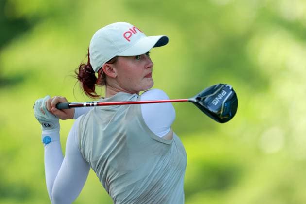 Meijer LPGA, Golf Damen Classic for Simply Give BELMONT, MICHIGAN - JUNE 14: Karis Anne Davidson of Australia hits from the 16th tee during the third round of the Meijer LPGA Classic for Simply Give golf tournament at Blythefield Country Club in Belmont, MI, USA Saturday, June 14, 2025. Belmont Michigan United States  Copyright: xAmyxLemusx originalFilename:lemus-meijerlp250614_npRjK.jpg