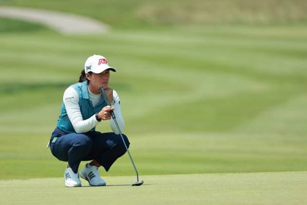 Meijer LPGA, Golf Damen Classic BELMONT, MICHIGAN-JUNE 14: Celine Boutier of France waits on the second green during the third round of the Meijer LPGA Classic for Simply Give golf tournament at Blythefield Country Club in Belmont, MI, USA Saturday, June 14, 2025. Belmont Michigan United States  Copyright: xJorgexLemusx originalFilename:lemus-meijerlp250614_npfCH.jpg