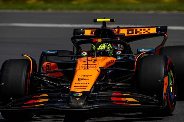 MONTREAL, CANADA: Lando Norris, racing for the McLaren F1 team during the 2025 Formula 1 Canadian Grand Prix at the Circuit Gilles Villeneuve in Montreal, Canada