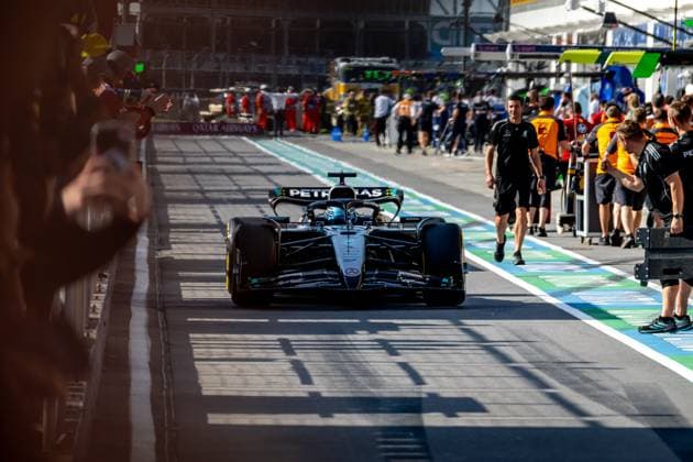 MONTREAL, CANADA: George Russell, racing for the Mercedes team during the 2025 Formula 1 Canadian Grand Prix at the Circuit Gilles Villeneuve in Montreal, Canada