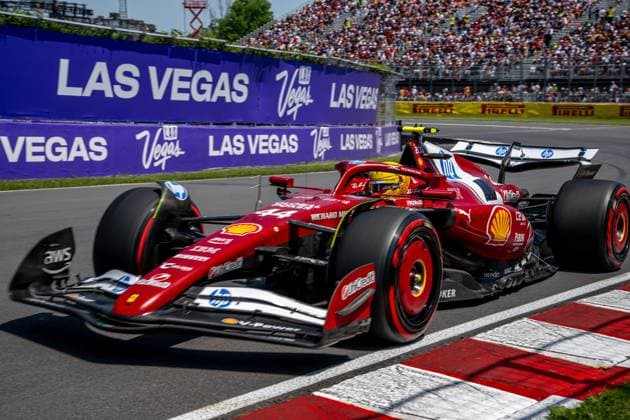 MONTREAL, CANADA: Lewis Hamilton, racing for the Ferrari team during the 2025 Formula 1 Canadian Grand Prix at the Circuit Gilles Villeneuve in Montreal, Canada