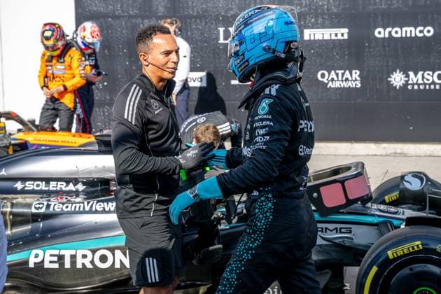 MONTREAL, CANADA: George Russell, racing for the Mercedes team during the 2025 Formula 1 Canadian Grand Prix at the Circuit Gilles Villeneuve in Montreal, Canada