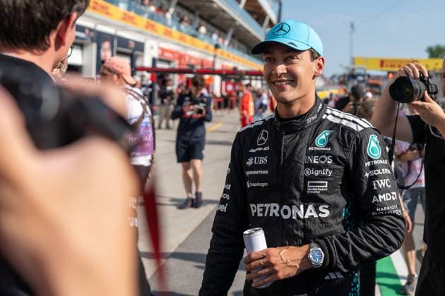 George Russell Mercedes AMG Petronas F1 Team, Great Britain, 63 , CAN, Formula 1 World Championship, Canadian Grand Prix, Circuit Gilles Villeneuve, Qualifying, 2025 season, 14 06 2025 CAN, Formula 1 World Championship, Canadian Grand Prix, Circuit Gilles Villeneuve, Qualifying, 2025 season, 14 06 2025 Montreal Copyright: xEibner-Pressefoto MarcelxFischerx EP_MFI