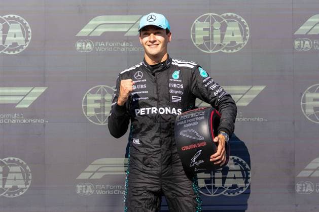 George Russell Mercedes AMG Petronas F1 Team, Great Britain, 63 Pole Position, CAN, Formula 1 World Championship, Canadian Grand Prix, Circuit Gilles Villeneuve, Qualifying, 2025 season, 14 06 2025 CAN, Formula 1 World Championship, Canadian Grand Prix, Circuit Gilles Villeneuve, Qualifying, 2025 season, 14 06 2025 Montreal Copyright: xEibner-Pressefoto MarcelxFischerx EP_MFI