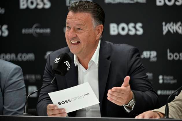 PK Press Conference Tournament Director Edwin Weindorfer Portrait Gesture Gesture Tennis Men BOSS Open ATP 250 Stuttgart 2025 Weissenhof BOSS Open ATP 250 Stuttgart 2025