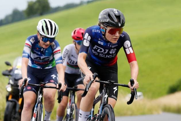 TDS Women Loes Adegeest NED Team FDJ Suez 15 06 2025 Kuessnacht, SWITZERLAND, Tour de Suisse Women 4 Stage Loes Adegeest NED Team FDJ Suez on the ascent to Michaelskreuz