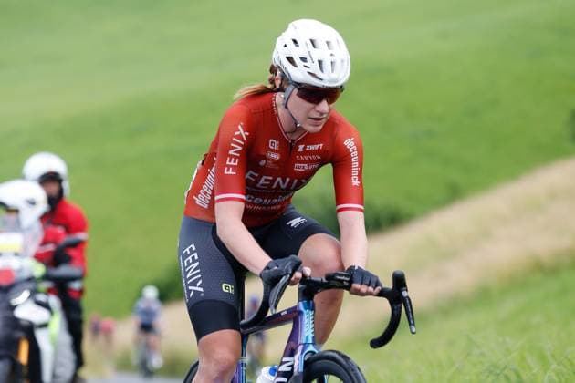 TDS Women Carina Schrempf AUT Team Fenix Deceuninck 15 06 2025 Kuessnacht, SWITZERLAND, Tour de Suisse Women 4 Etappe Kuessnacht Kuessnacht Carina Schrempf AUT Team Fenix Deceuninck