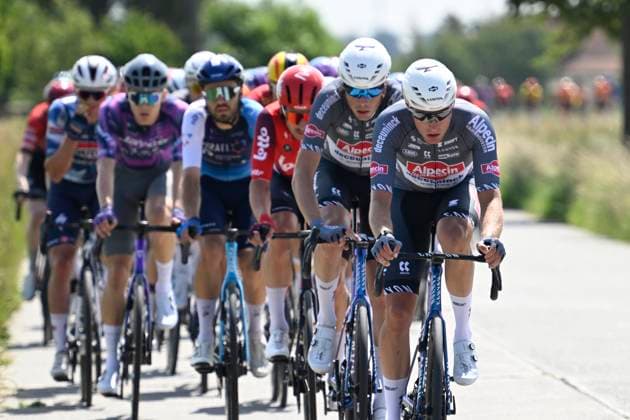 Elfstedenronde 2025 Cycling Race BRUGGE, BELGIUM - JUNE 15 : Meurisse Xandro (BEL) of Alpecin-Deceuninck during the 43th edition of Elfstedenronde an UCI Class 1.1 one day cycling road race for Men Elite of 196 km with start in Brugge and finish in Brugge on June 15, 2025 in Brugge, Belgium, 15 06 2025 ( Motordriver Guy De Vuyst - Brugge Belgium  Copyright: xNicoxVereeckenx