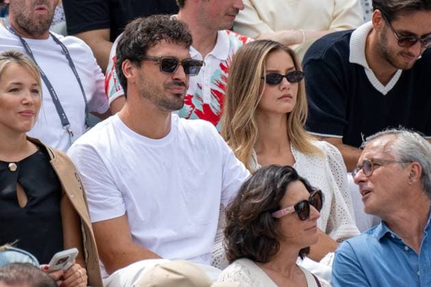 Mats Hummels with his girlfriend Nicola Cavanis xettx, Germany, Stuttgart, 15 06 2025, Tennis, Boss Open, 2025, Final, A Zverev GER T Fritz USA , TC Weissenhof, Center Court