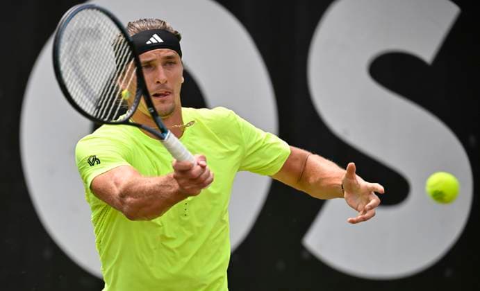 Alexander Zverev GER Action Tennis Men BOSS Open ATP 250 Stuttgart 2025 Weissenhof BOSS Open ATP 250 Stuttgart 2025