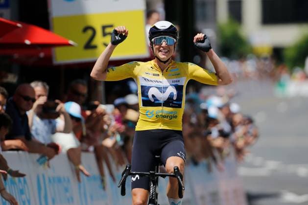 TDS Women Winner Marlen Reusser SUI Team Movistar 15 06 2025 Kuessnacht, SWITZERLAND, Tour de Suisse Women 4 Stage Kuessnacht Kuessnacht Winner Marlen Reusser SUI Team Movistar