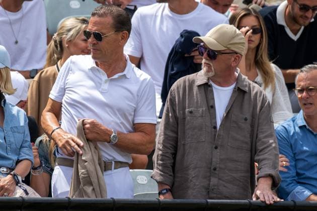 Chairman of Hugo Boss Daniel Grieder and Gerhard Friedle DJ Ötzi xettx, Germany, Stuttgart, 15 06 2025, Tennis, Boss Open, 2025, Final, A Zverev GER T Fritz USA , TC Weissenhof, Center Court