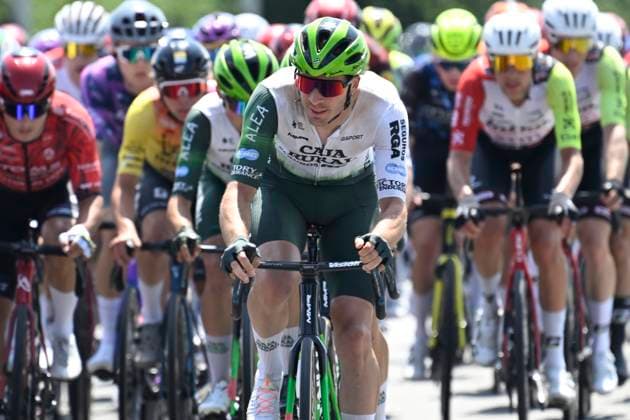 Elfstedenronde 2025 Cycling Race BRUGGE, BELGIUM - JUNE 15 : rider of Caja Rural - Seguros Rga during the 43th edition of Elfstedenronde an UCI Class 1.1 one day cycling road race for Men Elite of 196 km with start in Brugge and finish in Brugge on June 15, 2025 in Brugge, Belgium, 15 06 2025 ( Motordriver Guy De Vuyst - Brugge Belgium  Copyright: xNicoxVereeckenx