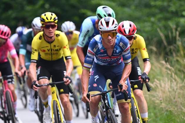 Criterium du Dauphine 2025 Stage 8 VAL-CENIS PLATEAU DU MONT-CENIS, FRANCE - JUNE 15 : Evenepoel Remco (BEL) of Soudal - Quick Step during stage 8 of the 77th edition of Criterium du Dauphine Libere an UCI World Tour 2.UWT cycling road race stage for Men Elite of 133.3 km with start in Val-d Arc and finish in Val-Cenis Plateau du Mont-Cenis on June 15, 2025 in Val-Cenis Plateau du Mont-Cenis, France, 15 06 2025 ( Motordriver Kenny Verfaillie - Val-Cenis Plateau du Mont-Cenis France  Copyright: xVincentxKalutx