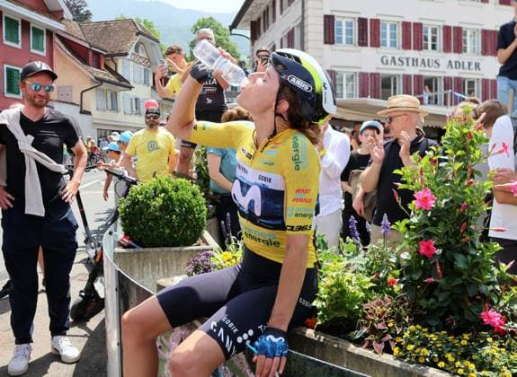 15 06 2025 Switzerland, Tour de Suisse Women 4 Eutappe Kuessnacht SZ Kuessnacht SZ,picture picture overall winner Marlen Reusser SUI Team Movistar at the finish action