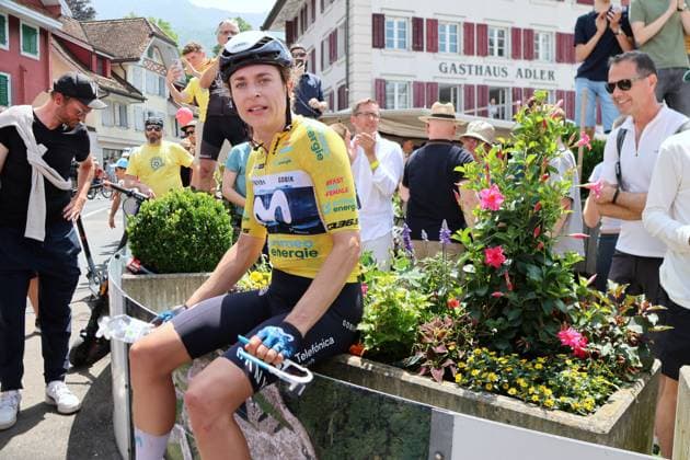 15 06 2025 Switzerland, Tour de Suisse Women 4 Eutappe Kuessnacht SZ Kuessnacht SZ,picture picture overall winner Marlen Reusser SUI Team Movistar at the finish action