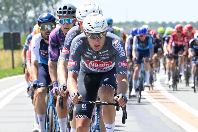 Elfstedenronde 2025 Cycling Race BRUGGE, BELGIUM - JUNE 15 : Wyseure Joran (BEL) of Alpecin - Deceuninck during the 43th edition of Elfstedenronde an UCI Class 1.1 one day cycling road race for Men Elite of 196 km with start in Brugge and finish in Brugge on June 15, 2025 in Brugge, Belgium, 15 06 2025 ( Motordriver Guy De Vuyst - Brugge Belgium  Copyright: xNicoxVereeckenx