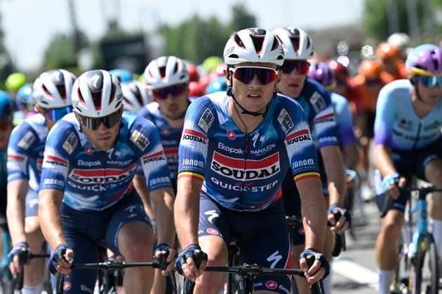Elfstedenronde 2025 Cycling Race BRUGGE, BELGIUM - JUNE 15 : Lampaert Yves (BEL) of Soudal - Quick Step during the 43th edition of Elfstedenronde an UCI Class 1.1 one day cycling road race for Men Elite of 196 km with start in Brugge and finish in Brugge on June 15, 2025 in Brugge, Belgium, 15 06 2025 ( Motordriver Guy De Vuyst - Brugge Belgium  Copyright: xNicoxVereeckenx
