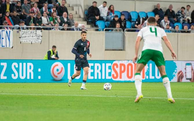 Luxembourg 10th June 2025. Football - International Friendly, Länderspiel, Nationalmannschaft Luxembourg vs Republic of Ireland in the Stade de Luxembourg. Vincent Thill - Luxembourg soccer, game, match, Irish, Eire,