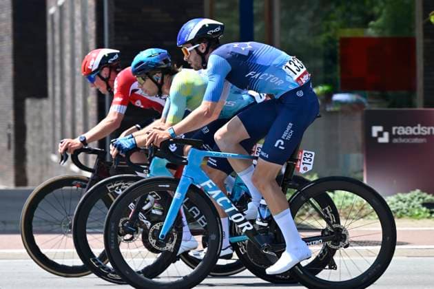 Elfstedenronde 2025 Cycling Race BRUGGE, BELGIUM - JUNE 15 : Kretschy Moritz (GER) of Israel - Premier Tech during the 43th edition of Elfstedenronde an UCI Class 1.1 one day cycling road race for Men Elite of 196 km with start in Brugge and finish in Brugge on June 15, 2025 in Brugge, Belgium, 15 06 2025 ( Motordriver Guy De Vuyst - Brugge Belgium  Copyright: xNicoxVereeckenx