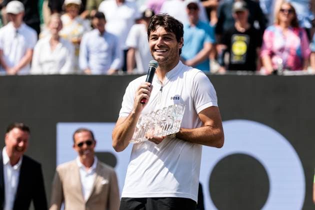 BOSS OPEN ATP250 15 06 2025 Winner of the BOSS OPEN 2025 Taylor Fritz USA with Trophy BOSS OPEN ATP250 Stuttgart, Tennisclub Weissenhof on 15 06 2025 Copyright: xBEAUTIFULxSPORTS Wunderlx