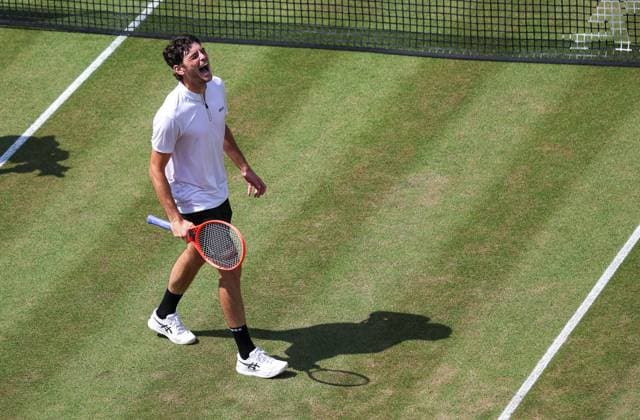 BAU Stuttgart Tennis , BOSS Open Final, Taylor Fritz USA celebrates victory