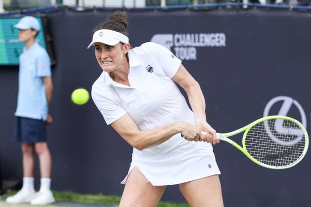 Ilkley Tennis Club, England, June 15th 2025: Rebecca Marino during the WTA, Tennis Damen 125 Lexus Ilkley Open final match against Iva Jovic at Ilkley Tennis Club in Ilkley, England on June 15th 2025. (Sean Chandler SPP) Copyright: xSeanxChandlerx xSPPx spp-en-SeChSp-WTA 125 Lexus Ilkley Open - Rebecca Marino v Iva Jovic Final - Ilkley Tennis Club-2524