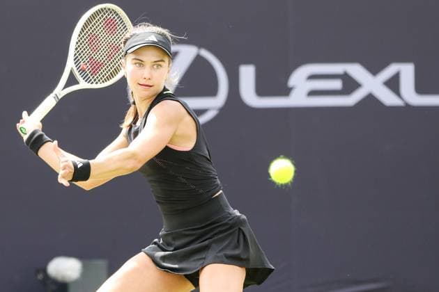 Ilkley Tennis Club, England, June 15th 2025: Iva Jovic during the WTA, Tennis Damen 125 Lexus Ilkley Open final match against Rebecca Marino at Ilkley Tennis Club in Ilkley, England on June 15th 2025. (Sean Chandler SPP) Copyright: xSeanxChandlerx xSPPx spp-en-SeChSp-WTA 125 Lexus Ilkley Open - Rebecca Marino v Iva Jovic Final - Ilkley Tennis Club-2877