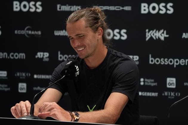 Alexander Zverev, Press conference, PK, Interview, Alexander Zverev vs Taylor Fritz, Tennis, ATP Tournament, Boss Open, Center Court, Final, 15 06 2025, Alexander Zverev vs Taylor Fritz, Tennis, ATP Tournament, Boss Open, Center Court, Final, 15 06 2025, Stuttgart Copyright: xEibner-Pressefoto EdwardxCheungx EP_ECG