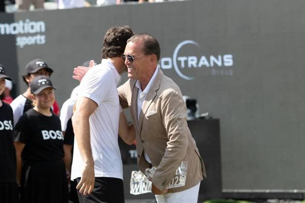 15 06 25 Tennis BOSS Open Stuttgart Weissenhof 2025 Germany, Stuttgart, 15 06 2025, Tennis, BOSS Open Stuttgart Weissenhof 2025 f l Taylor Fritz, Daniel Grieder BOSS