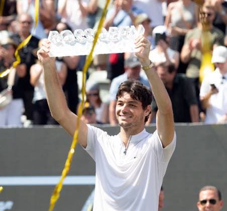 15 06 25 Tennis BOSS Open Stuttgart Weissenhof 2025 Germany, Stuttgart, 15 06 2025, Tennis, BOSS Open Stuttgart Weissenhof 2025 Taylor Fritz Winner Winner Trophy Trophy