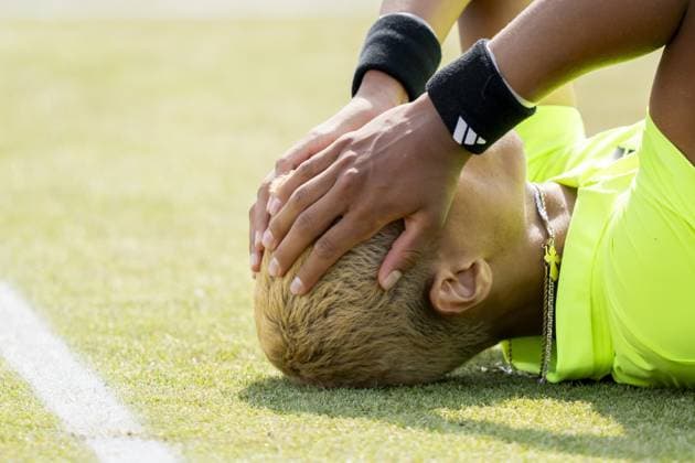 DEN BOSCH - Gabriel Diallo (CAN) after winning the final of the Libema Open tennis tournament. The grass tournament is part of the ATP, Tennis Herren and WTA, Tennis Damen circuit. ANP SANDER KING xVIxANPxSportx xxANPxIVx 529956056 originalFilename: 529956056.jpg