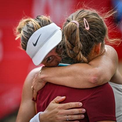 15th June 2025; HSBC Championships, Queens Club, West Kensington, London, England: HSBC Womens Championships Queens Club, Day 7; Tatjana Maria (GER) gets a hug from her daughter after winning the Women s singles final HSBC Championship 2025  ActionPlus12801490 GodfreyxPitt