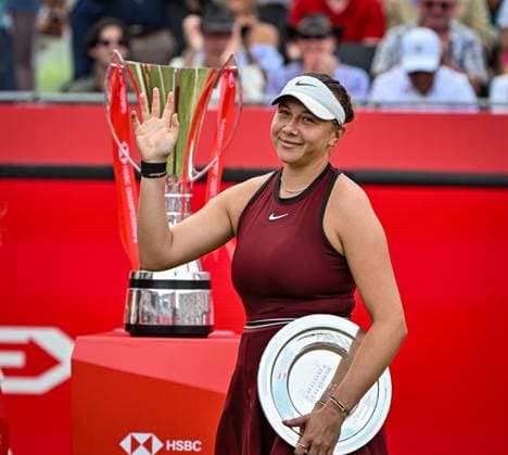 15th June 2025; HSBC Championships, Queens Club, West Kensington, London, England: HSBC Womens Championships Queens Club, Day 7; Amanda Anisimova (USA) waves to the crowd after her womens singles final loss to Tatjana Maria (GER)  ActionPlus12801493 GodfreyxPitt