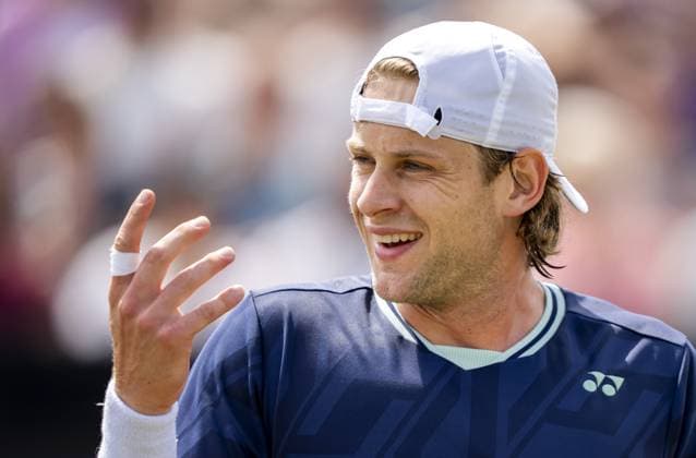 DEN BOSCH - Zizou Bergs (BEL) in his match against Gabriel Diallo (CAN) during the final of the Libema Open tennis tournament. The grass tournament is part of the ATP, Tennis Herren and WTA, Tennis Damen circuit. ANP SANDER KING xVIxANPxSportx xxANPxIVx 529957329 originalFilename: 529957329.jpg