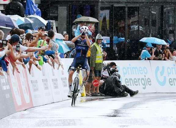 15 06 2025 Switzerland Tour de Suisse Men 2025 Stage Kuessnacht Kuesnacht Picture Romain Gregoire FRA Team GFC Groupama FDJ Cheers Cheers Action