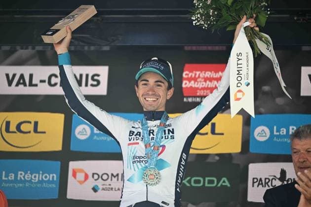 15-06-2025 Criterium Du Dauphine Libere; Tappa 08 Val D arc - Plateau Du Mont Cenis; 2025, Bahrain - Victorious; Martinez, Lenny; Plateau Du Mont Cenis; 