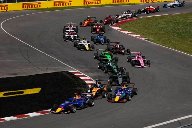 AUTO - F1 ACADEMY 2025 - MONTREAL start depart of the race 14 CHAMBERS Chloe (usa), Campos Racing, Tatuus F4-T421, action 21 PALMOWSKI Alisha (gir), Campos Racing, Supporter by Red Bull Racing, Tatuus F4-T421, action 20 LLOYD Ella (gbr), Rodin Motorsport, Supporter by McLaren, Tatuus, F4-T421, action 28 PIN Doriane (fra), Prema Racing, Supporter by Mercedes, Tatuus F4-T421, action 78 HAUSMANN Tina (swi), Prema Racing, Supporter by Aston Martin, Tatuus F4-T421, action 03 GADEMAN Nina (nld), Prema Racing, Supporter by Alpine, Tatuus F4-T421, action 05 FELBERMAYR Emma (aut), Rodin Motorsport, Supporter by Sauber, Tatuus, F4-T421, action 27 during the 4th round of the 2025 F1 Academy Championship from June 14 to 16, 2025 on the Circuit Gilles Villeneuve, in Montrà al, Canada - Montrà alCanada Copyright: xXavixBonillax