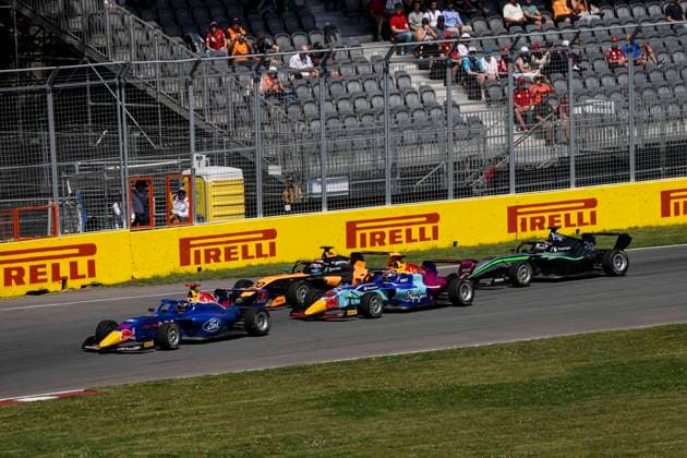 AUTO - F1 ACADEMY 2025 - MONTREAL start depart of the race 14 CHAMBERS Chloe (usa), Campos Racing, Tatuus F4-T421, action 21 PALMOWSKI Alisha (gir), Campos Racing, Supporter by Red Bull Racing, Tatuus F4-T421, action 20 LLOYD Ella (gbr), Rodin Motorsport, Supporter by McLaren, Tatuus, F4-T421, action 28 PIN Doriane (fra), Prema Racing, Supporter by Mercedes, Tatuus F4-T421, action during the 4th round of the 2025 F1 Academy Championship from June 14 to 16, 2025 on the Circuit Gilles Villeneuve, in Montrà al, Canada - Montrà alCanada Copyright: xXavixBonillax