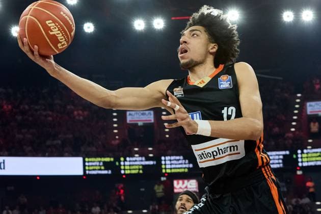 ESSENGUE Noa ratiopharm Ulm ULM12PF FC Bayern Basketball vs Ratiopharm Ulm, Basketball, 1 Bundesliga, Playoffs, Final, Game 1, Season 2024 2025, 15 06 2025 FC Bayern Basketball vs Ratiopharm Ulm, Basketball, 1 Bundesliga, Playoffs, Final, Game 1, Season 2024 2025, 15 06 2025 Munich Copyright: xEibner-Pressefoto ThomasxGermannx EP_EER