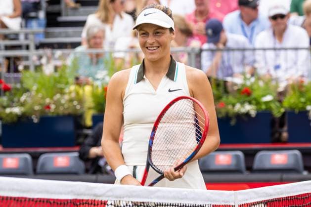 Tennis - 2025 WTA, Tennis Damen HSBC Championships - Women s Final -- Amanda Anisimova (USA) vs Tatjana Maria (GER) - The Queens Club - Sunday 15th June 2025. Tatjana Maria (GER) before the women s singles final Colorsport Daniel Bearham  csp_ten_quW_db_15062025_