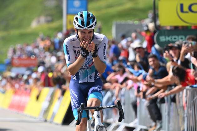 Criterium du Dauphine 2025 Stage 8 VAL-CENIS PLATEAU DU MONT-CENIS, FRANCE - JUNE 15 : Martinez Lenny (FRA) of Bahrain - Victorious during stage 8 of the 77th edition of Criterium du Dauphine Libere an UCI World Tour 2.UWT cycling road race stage for Men Elite of 133.3 km with start in Val-d Arc and finish in Val-Cenis Plateau du Mont-Cenis on June 15, 2025 in Val-Cenis Plateau du Mont-Cenis, France, 15 06 2025 ( Motordriver Kenny Verfaillie - Val-Cenis Plateau du Mont-Cenis France  Copyright: xVincentxKalutx