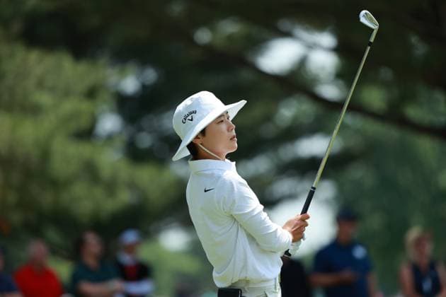 Meijer LPGA, Golf Damen Classic BELMONT, MICHIGAN-JUNE 15: Some Lee of Republic of Korea plays her tee shot on the 11th hole during the final round of the Meijer LPGA Classic for Simply Give golf tournament at Blythefield Country Club in Belmont, MI, USA Sunday, June 15, 2025. Belmont Michigan United States  Copyright: xJorgexLemusx originalFilename:lemus-meijerlp250615_nptu8.jpg