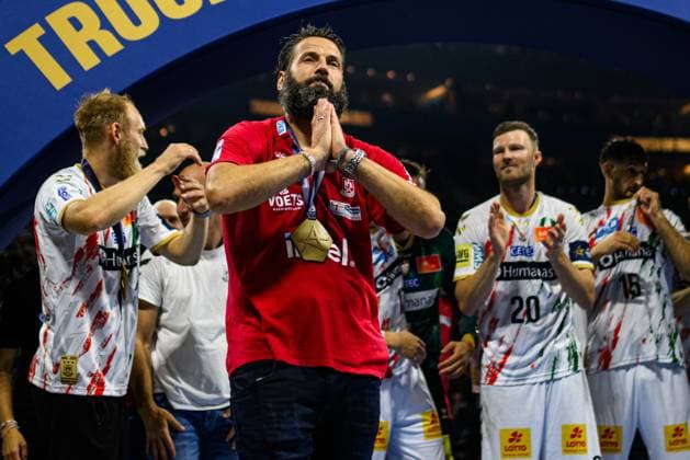 COLOGNE, GERMANY - 15 JUNE, 2025: Bennet Wiegert - The final match of TruckScout24 EHF FINAL4 Fuchse Berlin vs SC Magdeburg at Lanxess Arena.  Copyright: xVITALIIxKLIUIEVx