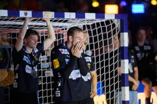 f l Nils LICHTLEIN B , Mathias GIDSEL B disappointed after the match and award ceremony, Handball Champions League Final Four 2025, Final, Fuechse Berlin B SC Magdeburg MD , on 15 06 2025 in Cologne Germany Â