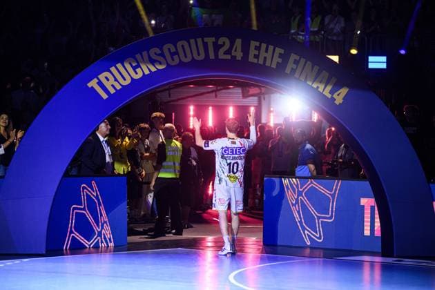 COLOGNE, GERMANY - 15 JUNE, 2025: MVP, Gisli Thorgeir Kristjansson - The final match of TruckScout24 EHF FINAL4 Fuchse Berlin vs SC Magdeburg at Lanxess Arena.  Copyright: xVITALIIxKLIUIEVx