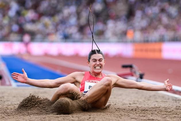 Bilder des Jahres 2025, Sport 06 Juni Sport Themen der Woche KW24 Sport Bilder des Tages 250615 Claire Bryant of USA competes in women™s long jump during Bauhaus-galan, part of the Diamond League series, June 15, 2025 in Stockholm. Photo: Joel Marklund BILDBYRAN kod JM SH0634 bbeng friidrott athletics friidrett diamond league bauhaus-galan stockholm *** 250615 Claire Bryant of USA competes in women™s long jump during Bauhaus galan, part of the Diamond League series, June 15, 2025 in Stockholm Photo Joel Marklund BILDBYRAN kod JM SH0634 bbeng friidrott athletics friidrett diamond league bauhaus galan stockholm  Copyright: JOELxMARKLUND BB250615JM097
